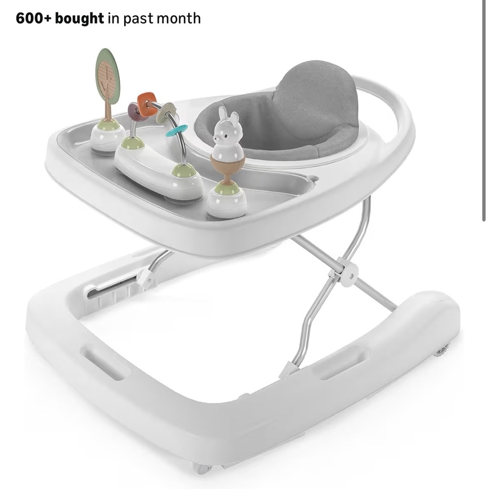 White and Gray Baby Walker with Toys